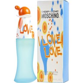 I LOVE LOVE by Moschino (Scent: Lemon, Red Currant, Grapefruit, Orange, Cinnamon, Sugar Cane, Lily of the Valley, Bulrush, Tea Rose, Woody Notes, Cedar, Musk, Option: WOMEN, size: 3.4 OZ)